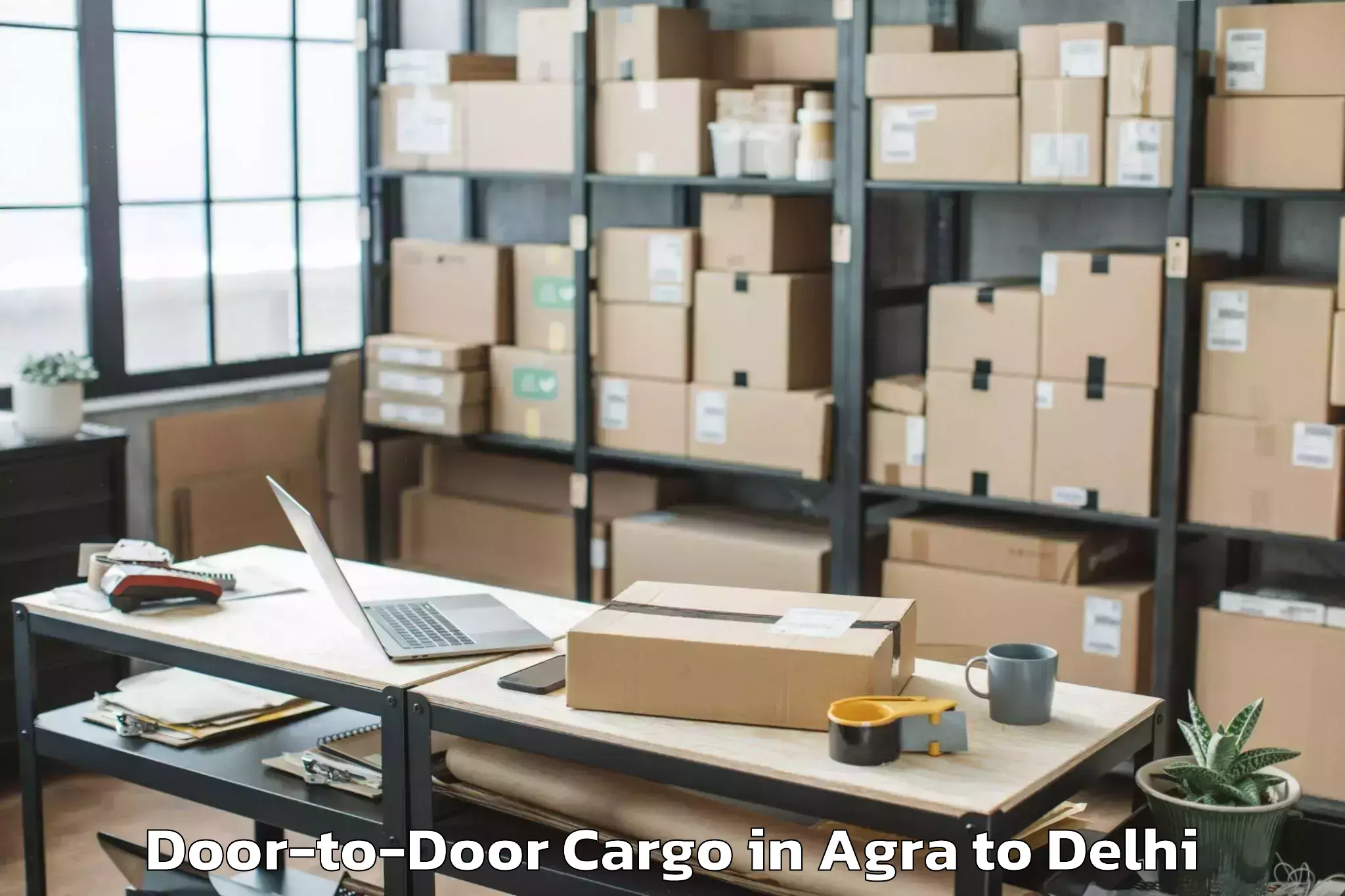 Book Your Agra to V3s East Centre Mall Door To Door Cargo Today